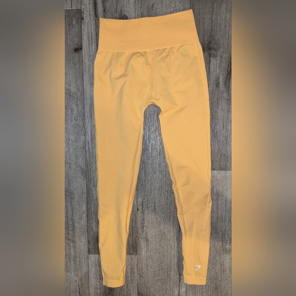 Gymshark women's Leggings Size small S Yellow High Rise - Picture 3 of 3